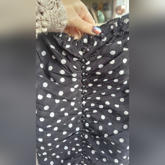 Lulu's Black and White Polka Dot Midi Dress - Picture 6 of 7